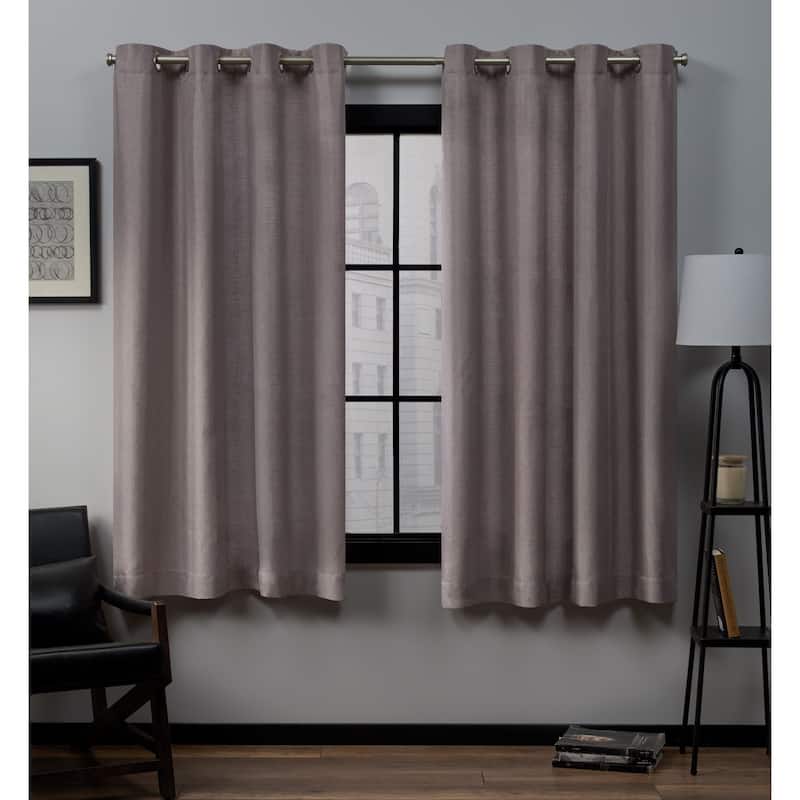 EXCLUSIVE HOME Loha Linen Grommet Top Curtain Panel Pair