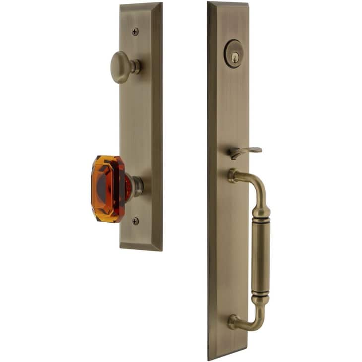 Grandeur Fifth Avenue Solid Brass Rose Keyed Entry Single Cylinder "C" - Vintage Brass