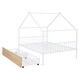 preview thumbnail 8 of 20, Full Size Metal House Bed with Two Drawers