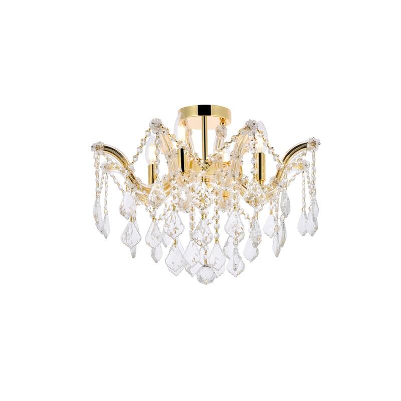 Fleur Illumination Flush Mount D:18in H:15in Lt:4 Gold Finish