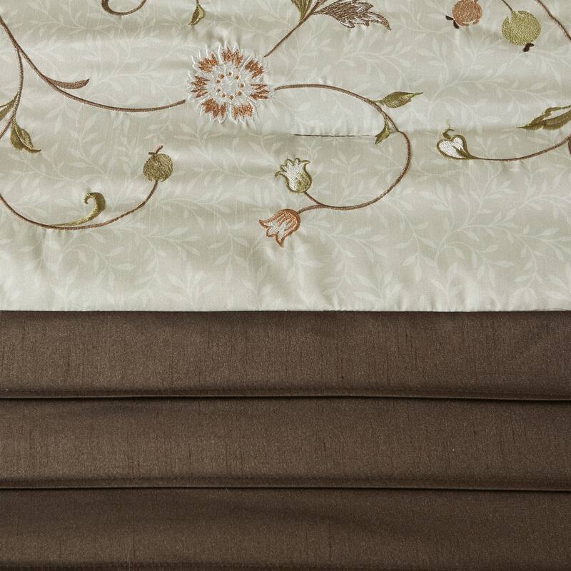 GDF Studio - Embroidered 7-Piece Comforter Set with Decorative Pillows