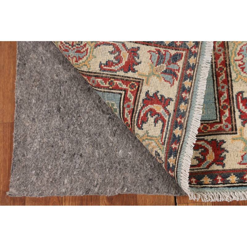 Light Blue Kazak Oriental Runner Rug Hand-Knotted Wool Carpet - 2'1" x 5'11"