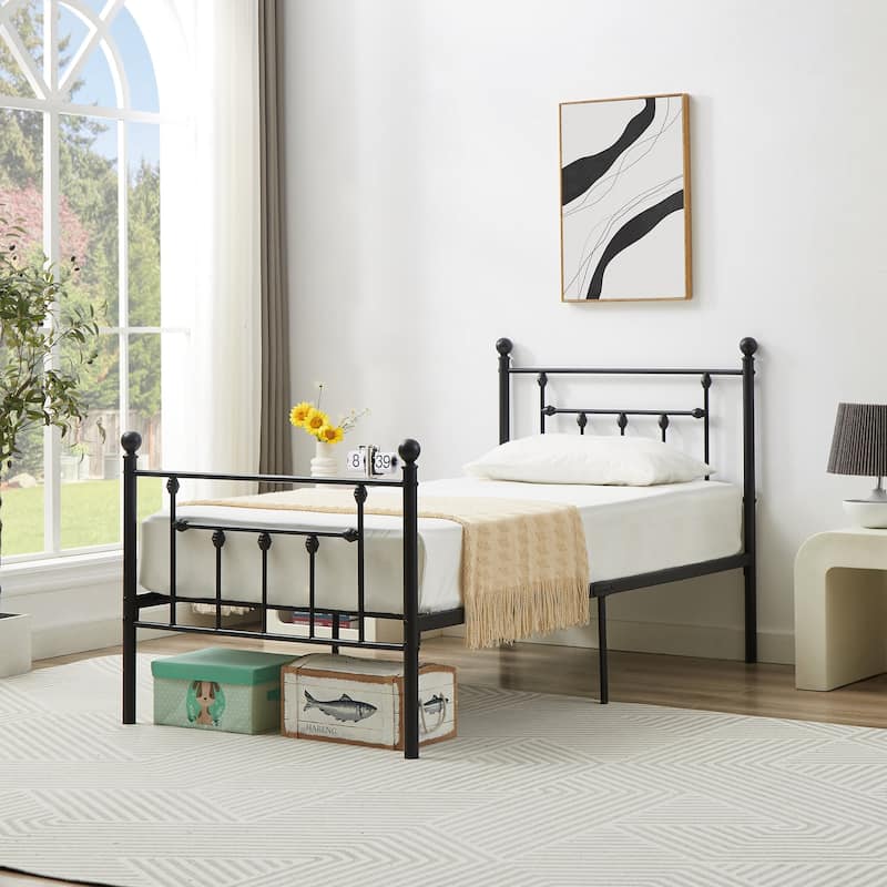 Javlergo 3-Piece Bedroom Sets with Metal Platform Bed Frame and Nightstand Set of 2