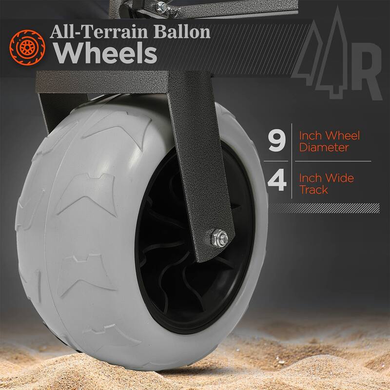 300L Heavy-Duty Wagon - 9"x4" All-Terrain Wheels, 480lb Capacity