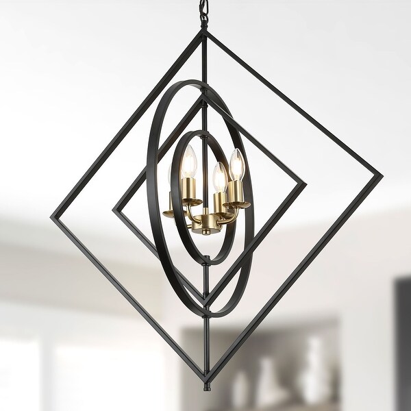 Oaks Aura Hexa Series 4-Light Black 360° DIY Shape Modern