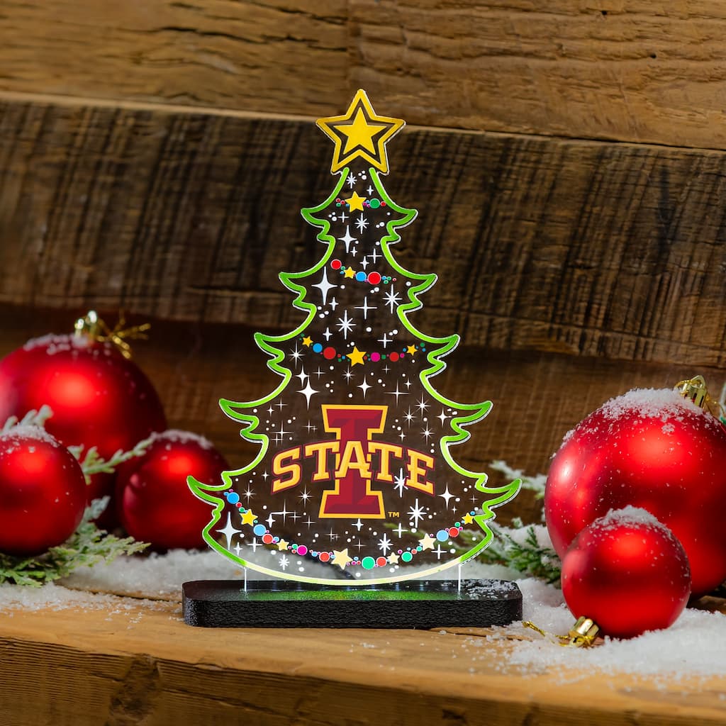 10" LED Tabletop Christmas Tree Desklite Sign, Iowa State University