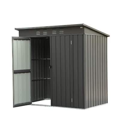 Waterproof Rustproof Garden Shed Tool Shed Storage Shed with Double Hinged Lockable Doors, Punched Vents