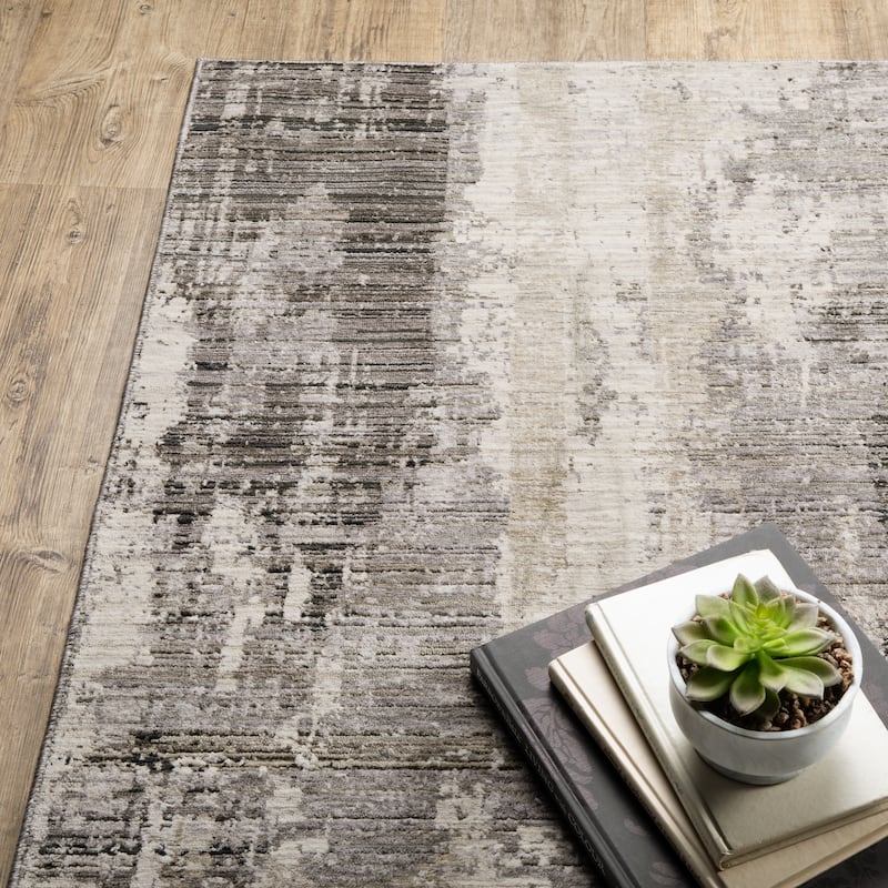 Style Haven Nelson Abstract Etchings Grey/ Beige Indoor Area Rug