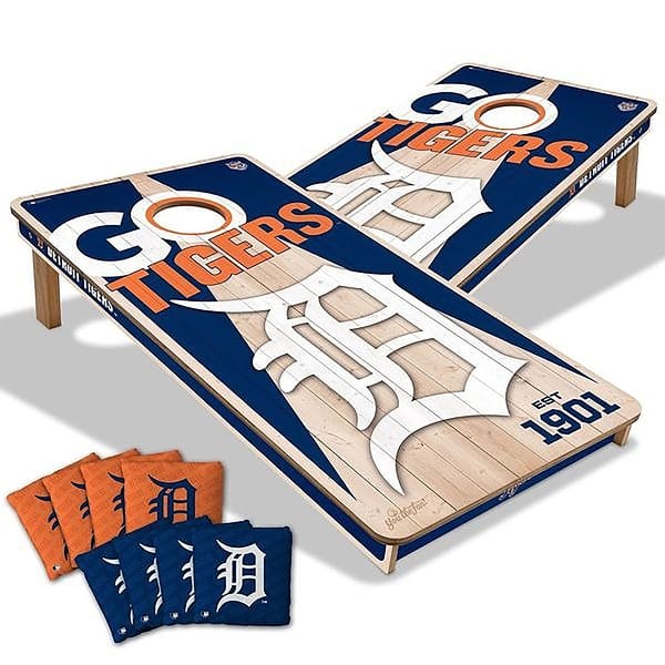 slide 2 of 7, Detroit Tigers MLB 2x4 Cornhole Board Set