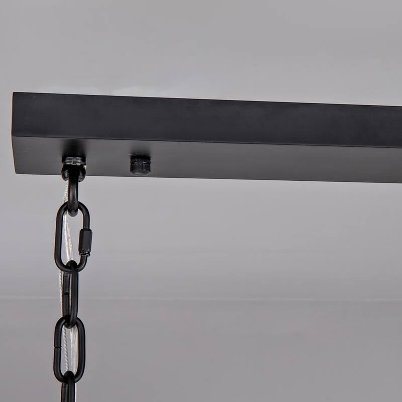 Modern Alabaster Glass Chandelier, Round or Linear Pendant Light with Up & Down Shades, D600-L1370, Copper or Black Finish