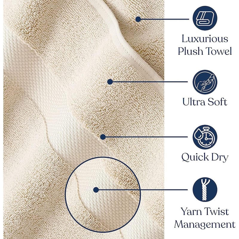 Delara Organic Cotton Luxuriously Plush Bath Towel, GOTS & OEKO-TEX Certified, 650 GSM Long Staple, Quick Dry & Ultra-Absorbent