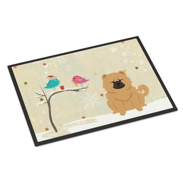 Carolines Treasures BB2616MAT Christmas Presents Between Friends Chow Chow Cream Indoor or Outdoor Mat 18 x 0.25 x 27 in.