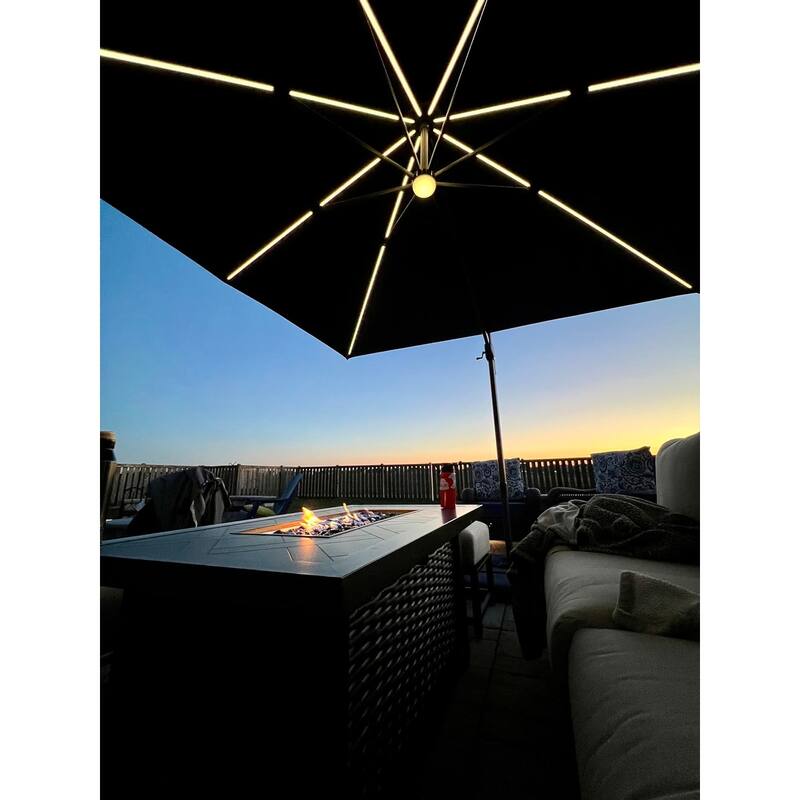 PURPLE LEAF 10 ft Square 360 Degree Rotation Patio Cantilever Umbrella