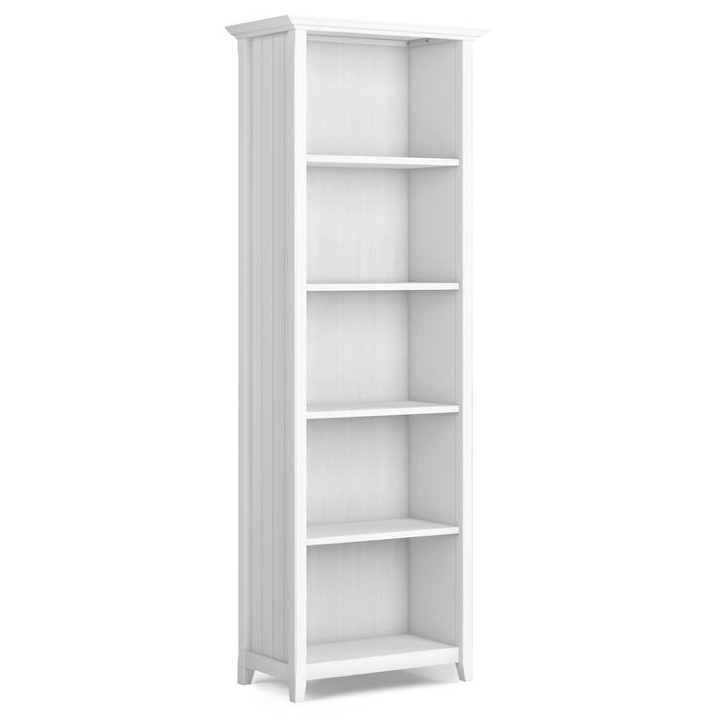 WYNDENHALL Normandy SOLID WOOD 72 x 26 inch Transitional 5 Shelf Bookcase - 14" D x 26" W x 72" H