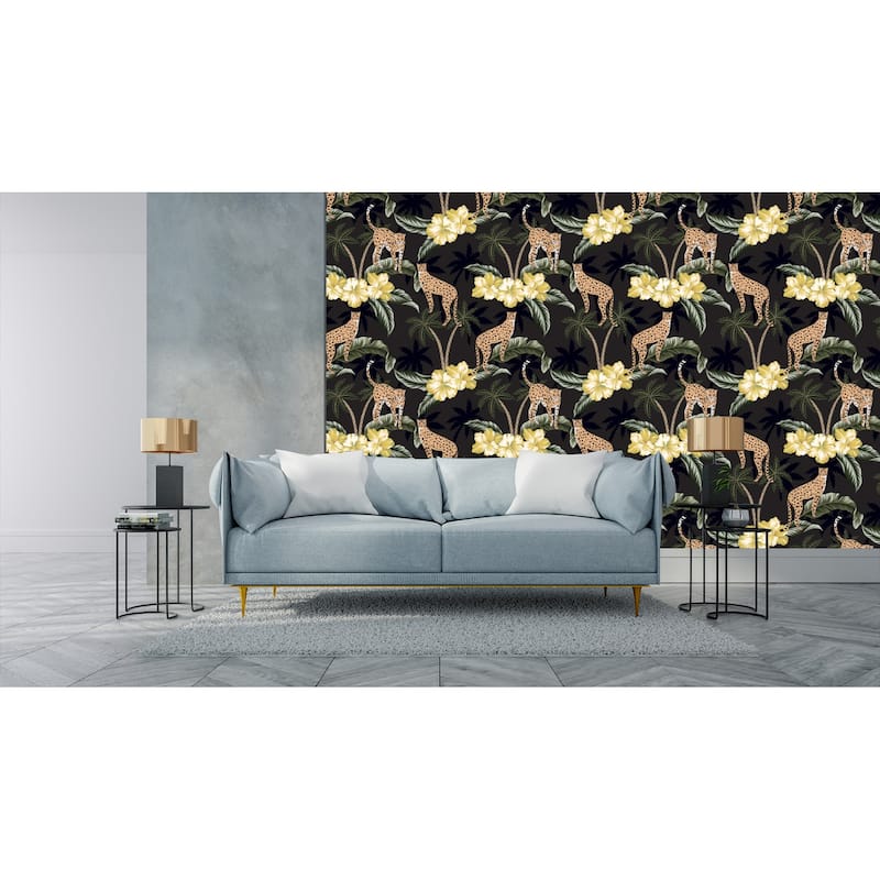 Jungle Cheetah Peel and Stick Wallpaper 10'L x 24''W - 10'ft H x 24''inch W