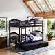 preview thumbnail 2 of 4, Twin over Twin Convertible Bunk Bed with Guard-Rail & Ladder, Espresso