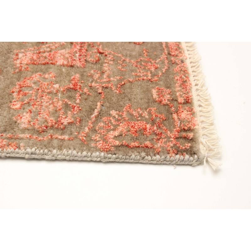 ECARPETGALLERY Hand-knotted Heritage Brown Silk, Wool Rug - 2' 8" x 12' 1"
