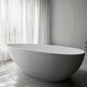 preview thumbnail 1 of 18, KISRAIS 59" X 30.75" Solid Surface Artificial Stone Freestanding Soaking Bathtub