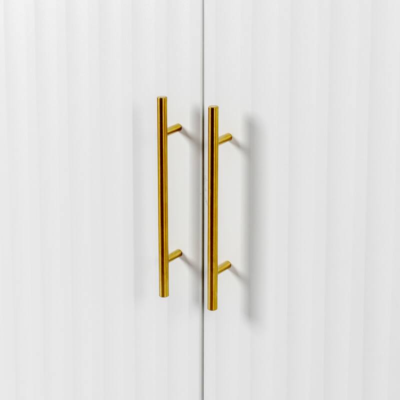 Large Storage Sideboard with Gold Handles for Kitchen