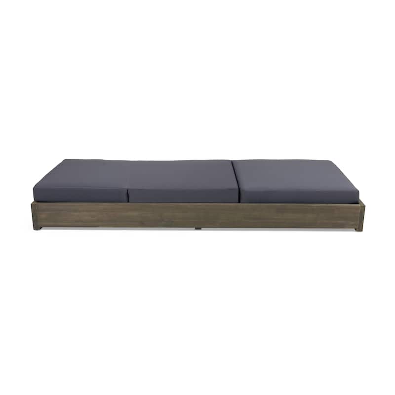 Christopher Knight Home - Elowen Patio Acacia Chaise Lounge With Cushion
