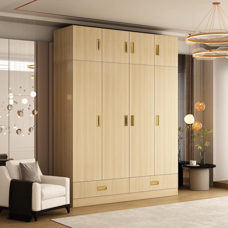 Large Wardrobe w/Optional Top Cabinet Bedroom Accent Closet Cabinet