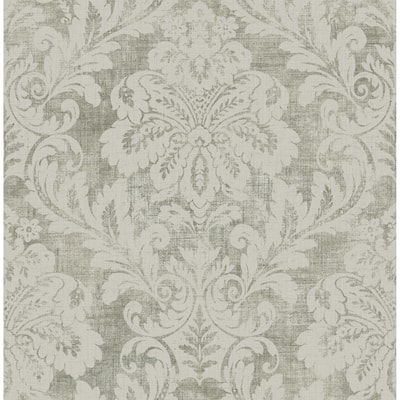 Seabrook Designs Shimmer Damask Unpasted Wallpaper
