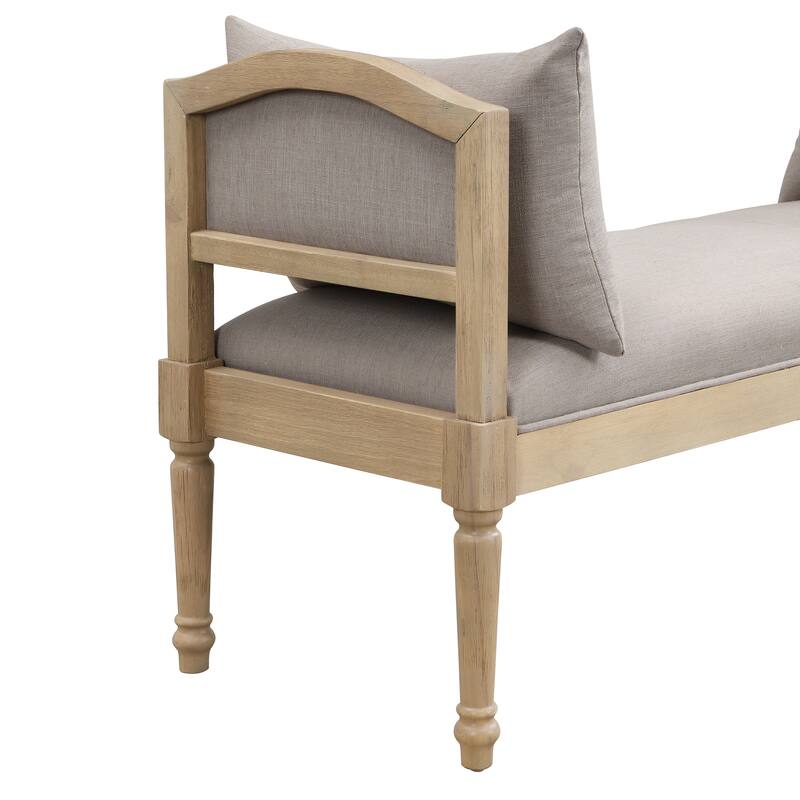 Christopher Knight Home - Elora Upholstered Bench with Turned Legs and Side Cushions