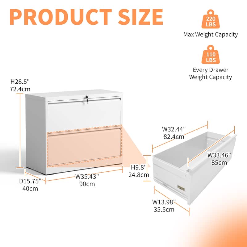 Lateral File Cabinet 2 Drawer