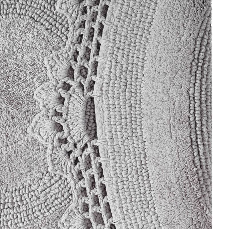 MH London Winchester Cotton Round Bathroom Rug - Soft Bath Mat