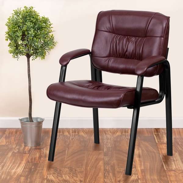 LeatherSoft Executive Side Reception Lounge Chair with Titanium Gray Frame - 23.25"W x 26"D x 36"H. Opens flyout.