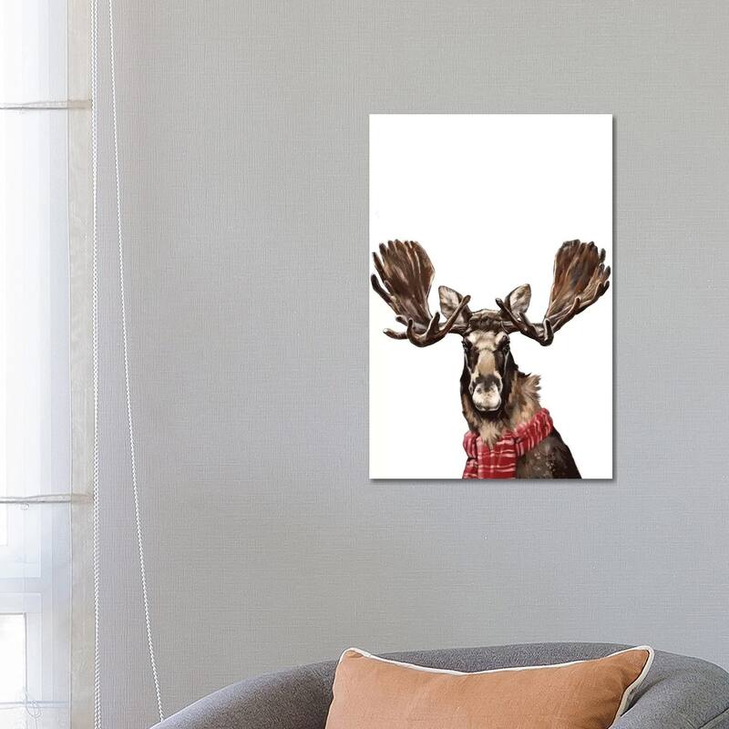 iCanvas "Christmas Moose" by Big Nose Work Canvas Print - 26x18x1.5