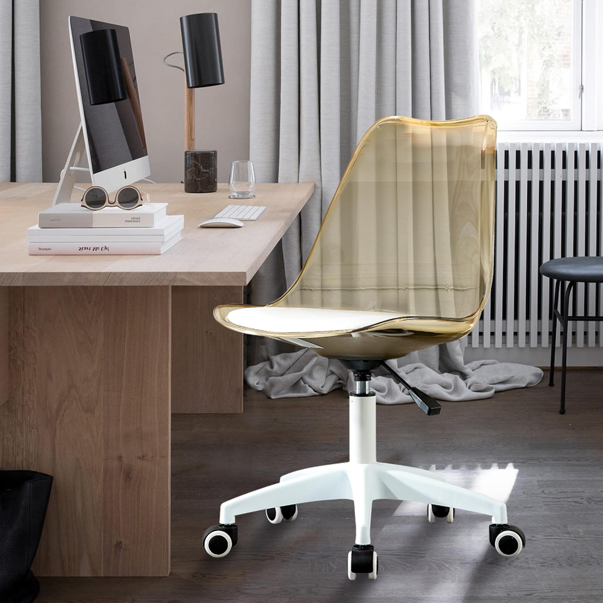 Metal Frame Modern Swivel Office Desk Chair - Bed Bath & Beyond - 37889228