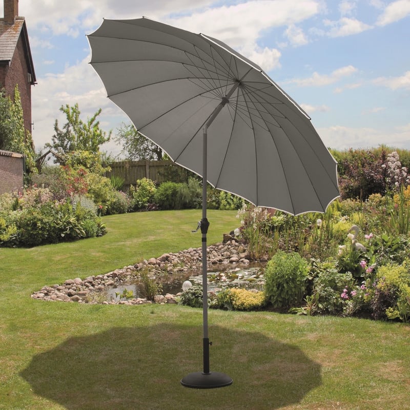 106" Gray Oriental Summer Parasol