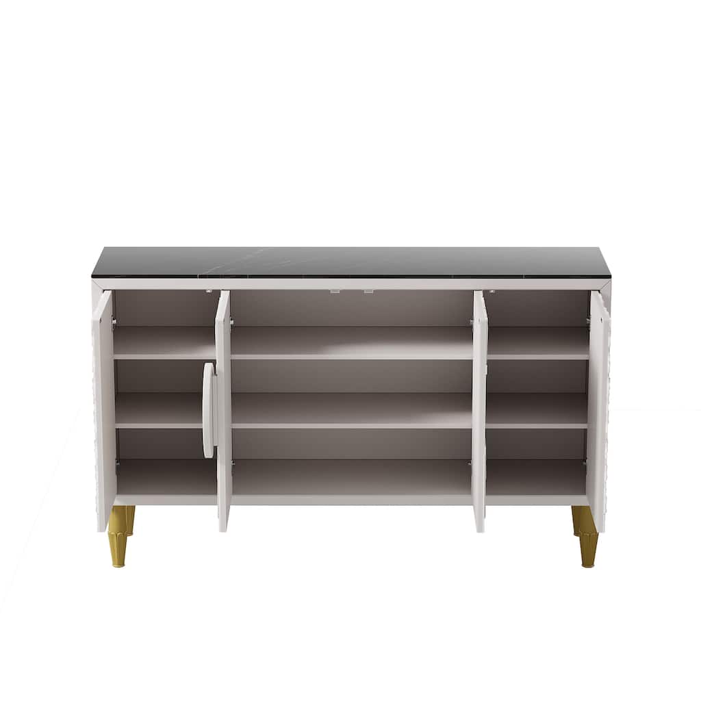 Modern 62.99'' Sideboard Decorative Cabine with Sintered Stone Top - 62.99"L x 15.75"D x 38 58"H