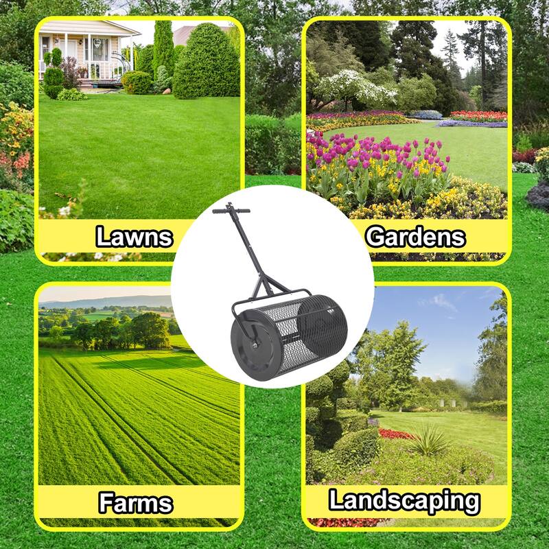 36" Metal Moss Spreader, ATV/T-Handle for Lawn and Garden Care