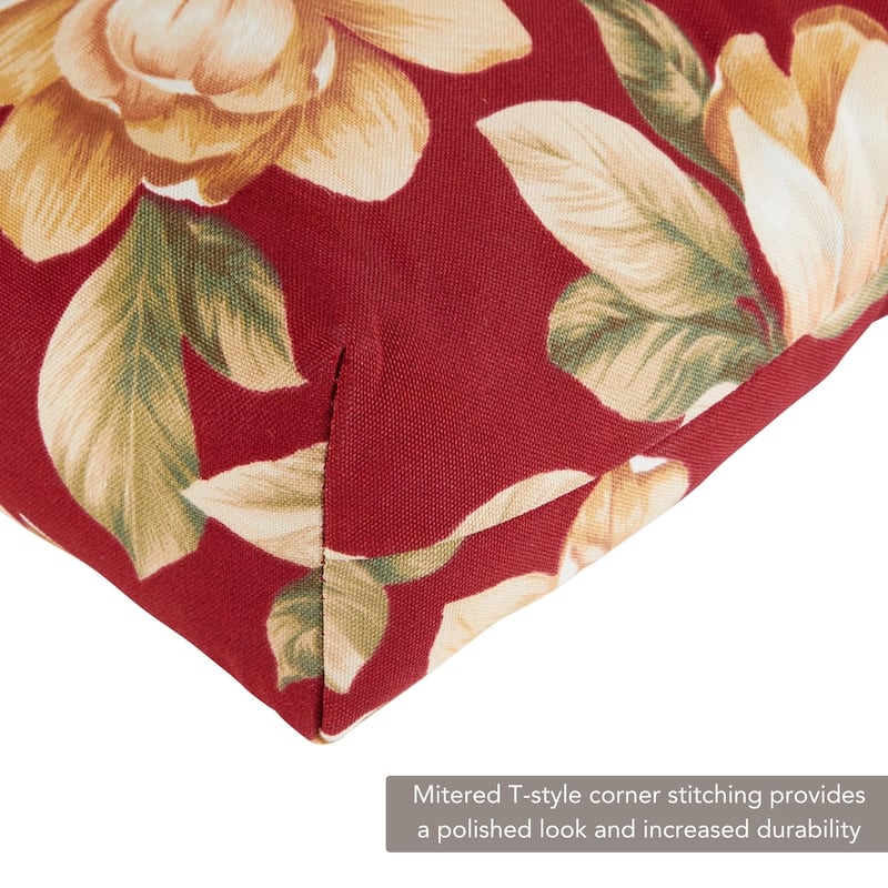 Roma 18-inch x 51-inch Outdoor Floral Bench Cushion (Cushion Only)
