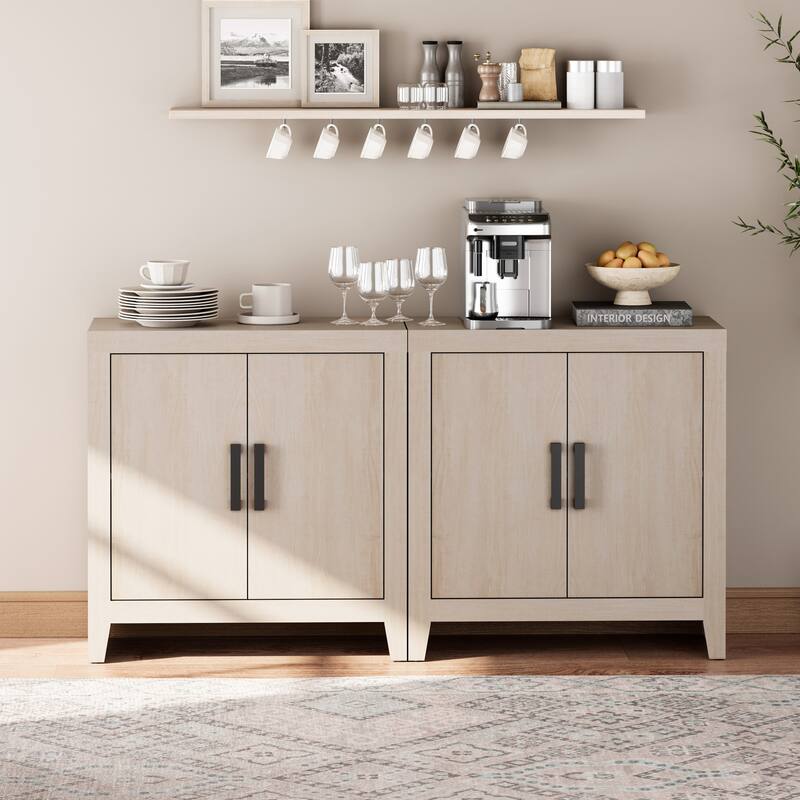 WAMPAT Farmhouse Buffet Cabinet with Door, Kitchen Sideboard for Dining & Living Room