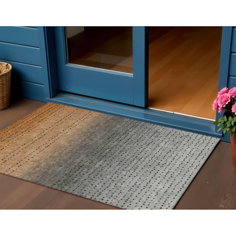 HomeRoots Abstract Transitional Rectangle Outdoor Rug - 3' x 5'