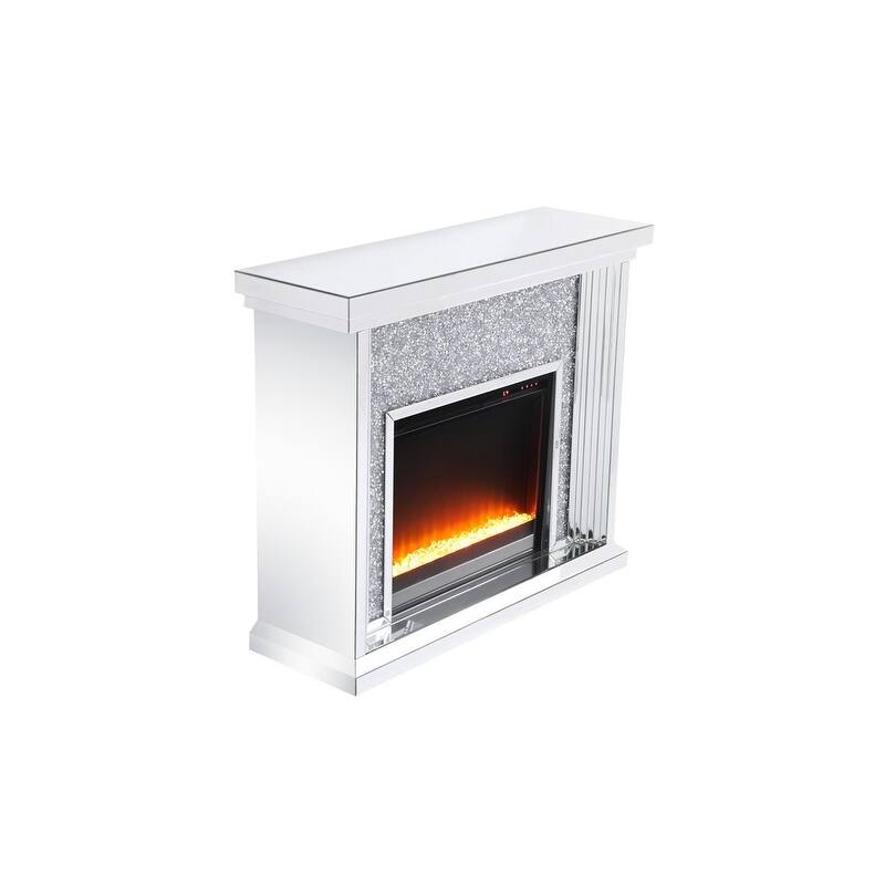 47.5 in. Crystal Mirrored Fireplace Mantle
