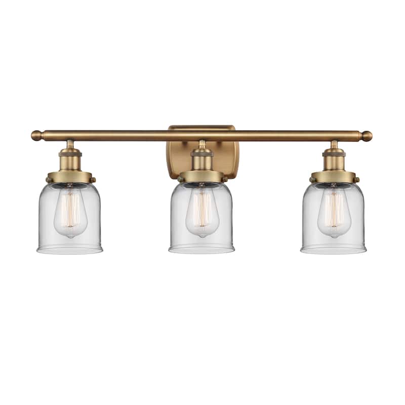 Innovations Lighting Ballston Urban Bell - 3 Light 26" Bath Vanity Light - Clear/Brushed Brass