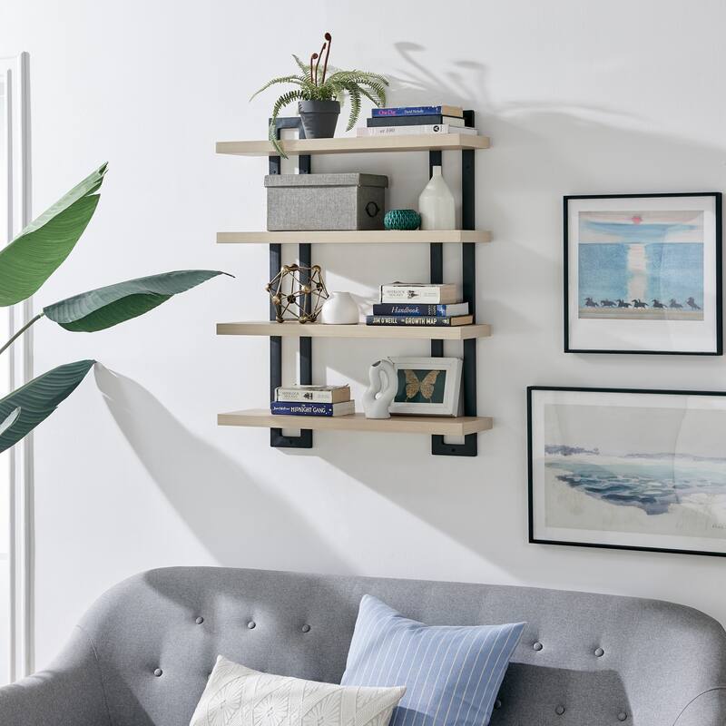 Danya B. 4-Tier Floating Bracket Wall Shelf