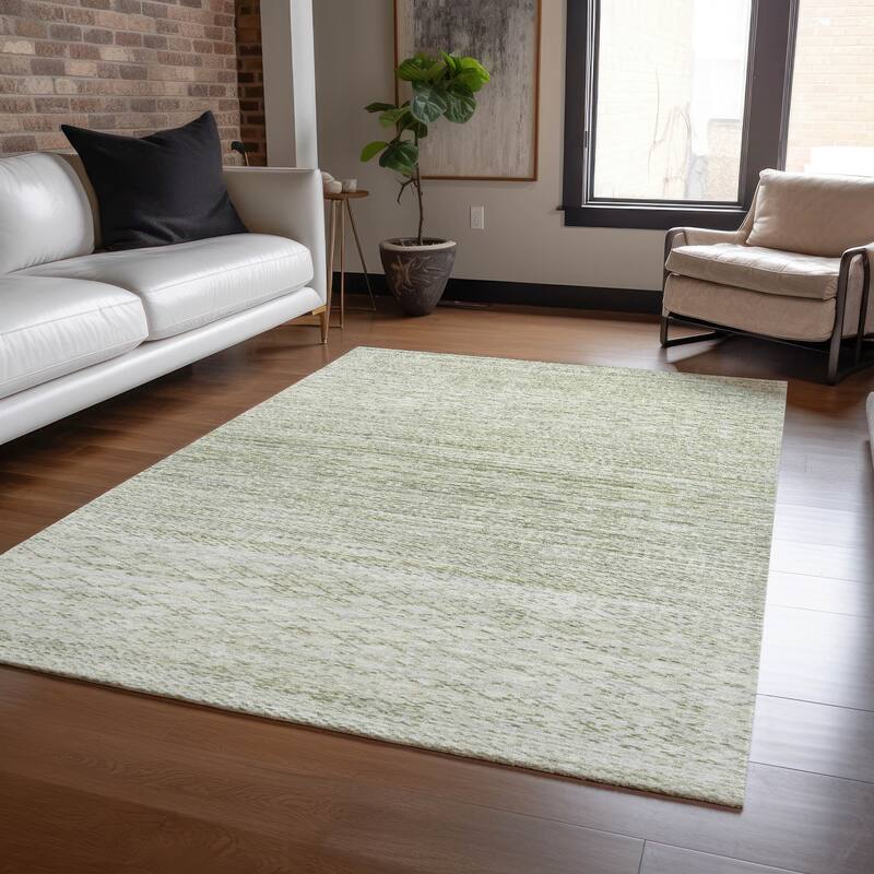 Machine Washable Indoor/Outdoor Modern Trellis Chantille Rug