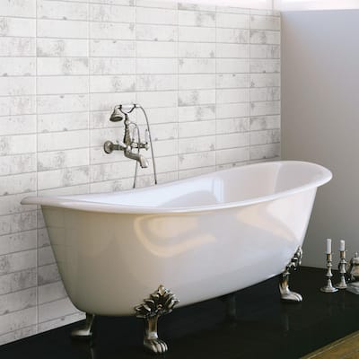 Merola Tile London White Glossy 3" x 12" Ceramic Wall Tile