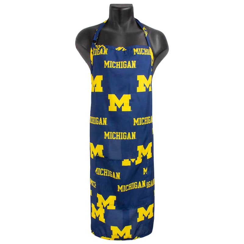 Michigan Wolverines Tailgating or Grilling Apron With 9" Pocket, Fully Adjustable