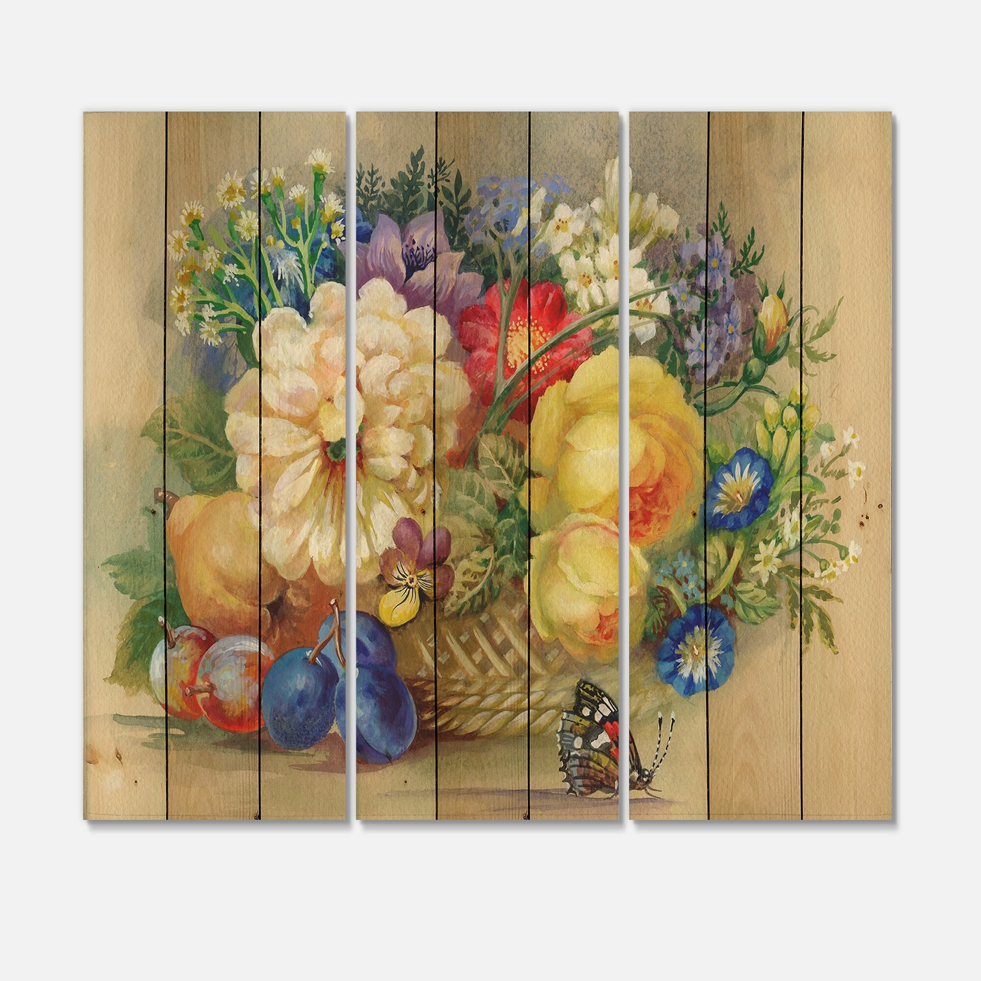 Designart 'Vintage Still Life Of Yellow and White Flowers'-image