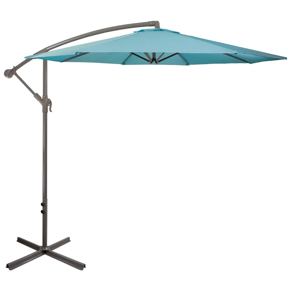 10ft Offset Outdoor Patio Umbrella with Hand Crank