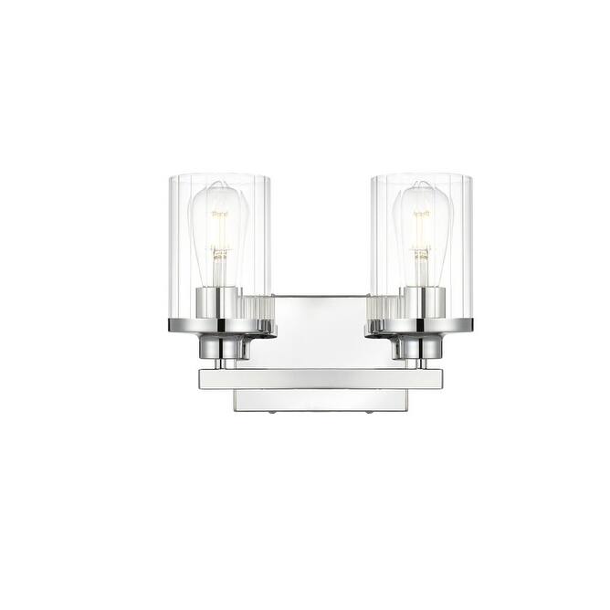 Elegant Lighting LD7316W12 Thane 2 Light 12" Wide Vanity Light - Chrome / Clear
