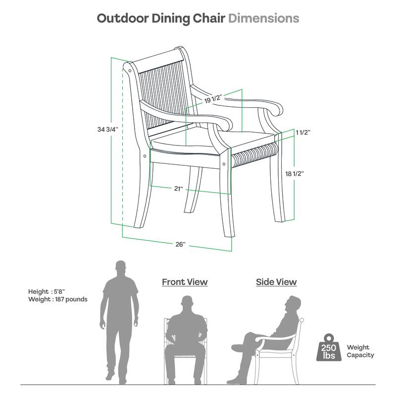 Cambridge Casual Chara 4-Piece Teak Patio Dining Set