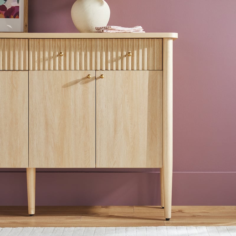 Walker Edison Modern Fluted Wood Buffet Sideboard with Storage