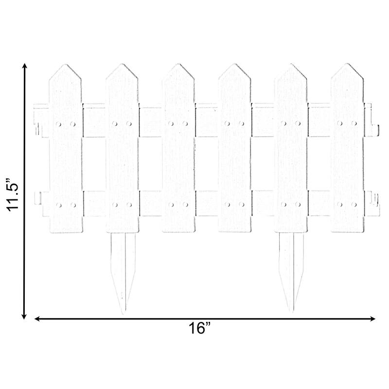6-pc 12-inch Decorative Landscape Edging Ornamental Fence for Lawn Flower Beds Pathways and Outdoor Decor Interlocking Garden